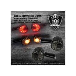 Direccionales Deuce Terminado Negro Brillante Mica Humo 3 en 1