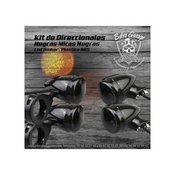 Direccionales Kit de 4 Unidades Metálicas Color Negro