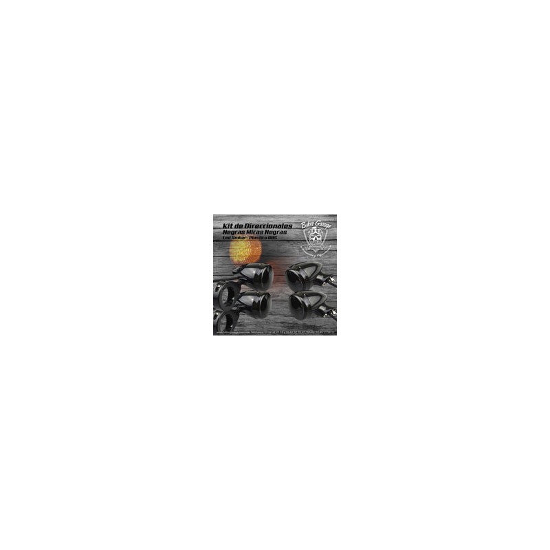 Direccionales Kit de 4 Unidades Metálicas Color Negro