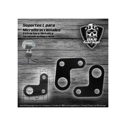 Soportes para Micro  en "L" Direccionales Color Negro Mate