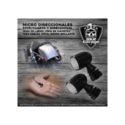 Direccionales Micro Color Negro Brillante Dos Funciones