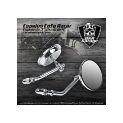 Espejos Cafe Racer Terminado en Cromo