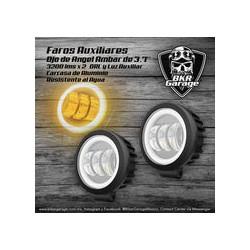 Faros Auxiliares de 3.7'' Ojo de Angel Led Ambar