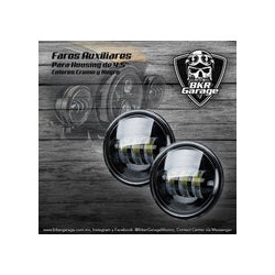 Faros Auxiliares de 4.5" Color Negro para Harley
