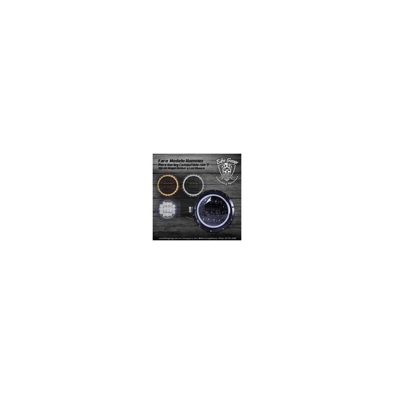 Faro Modelo Hummer para Harley Compatible con Modelos 7''